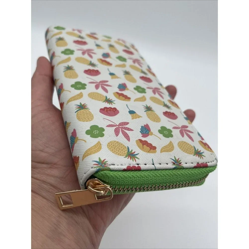 womens wallet Green and White floral & Pineapples by Heimish Atlantic Fashion. - Picture 11 of 11